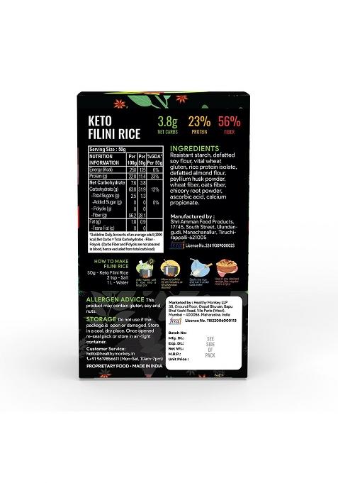 Ketolab Keto Orzo Rice, 400 Gms, 1 Pack, 3.5G Net Carb & 16G High Protein/Serving, Identical To Regular Rice, Ultra Low Carb, Pre-Biotic High Fibre, Low Glycemic Index(Gi), For Keto Diet & Weight Loss