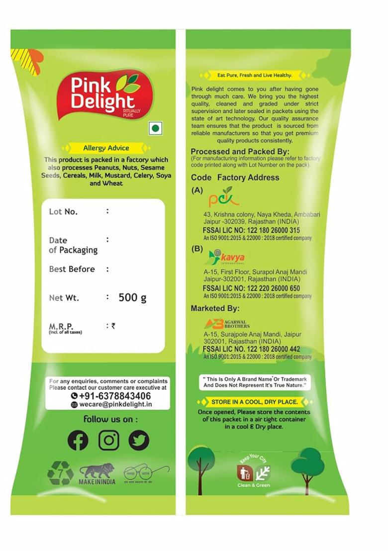 Pink Delight Premium Moong Whole | Sprouts | Sabut Moong | Moong Beans | 100% Dry And Unpolished | 500 Gm Pack