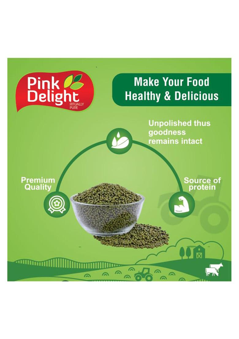 Pink Delight Premium Moong Whole | Sprouts | Sabut Moong | Moong Beans | 100% Dry And Unpolished | 500 Gm Pack