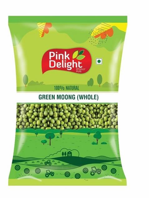 Pink Delight Premium Moong Whole | Sprouts | Sabut Moong | Moong Beans | 100% Dry And Unpolished | 500 Gm Pack