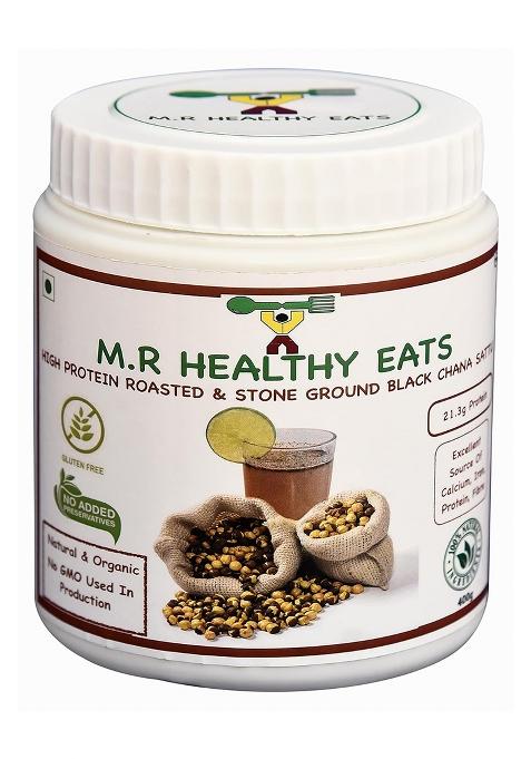 M.R Healthy Eats- High Protein, Roasted & Stone Ground Black Chana Sattu In Food-Grade Container (400G)