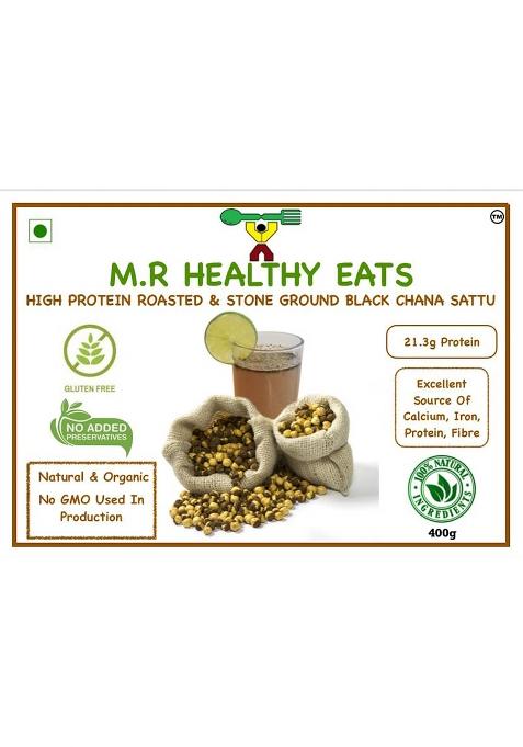 M.R Healthy Eats- High Protein, Roasted & Stone Ground Black Chana Sattu In Food-Grade Container (400G)