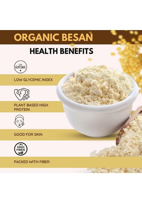 Pure Tree Certified Organic Besan Chana Atta | 850 G | Chana Flour | Freshly Milled Fine Besan Organic Gram Flour | Kadalai Maavu | Chana Dal Flour | Chana Besan