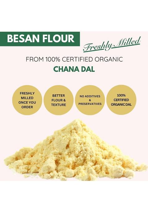 Pure Tree Certified Organic Besan Chana Atta | 850 G | Chana Flour | Freshly Milled Fine Besan Organic Gram Flour | Kadalai Maavu | Chana Dal Flour | Chana Besan