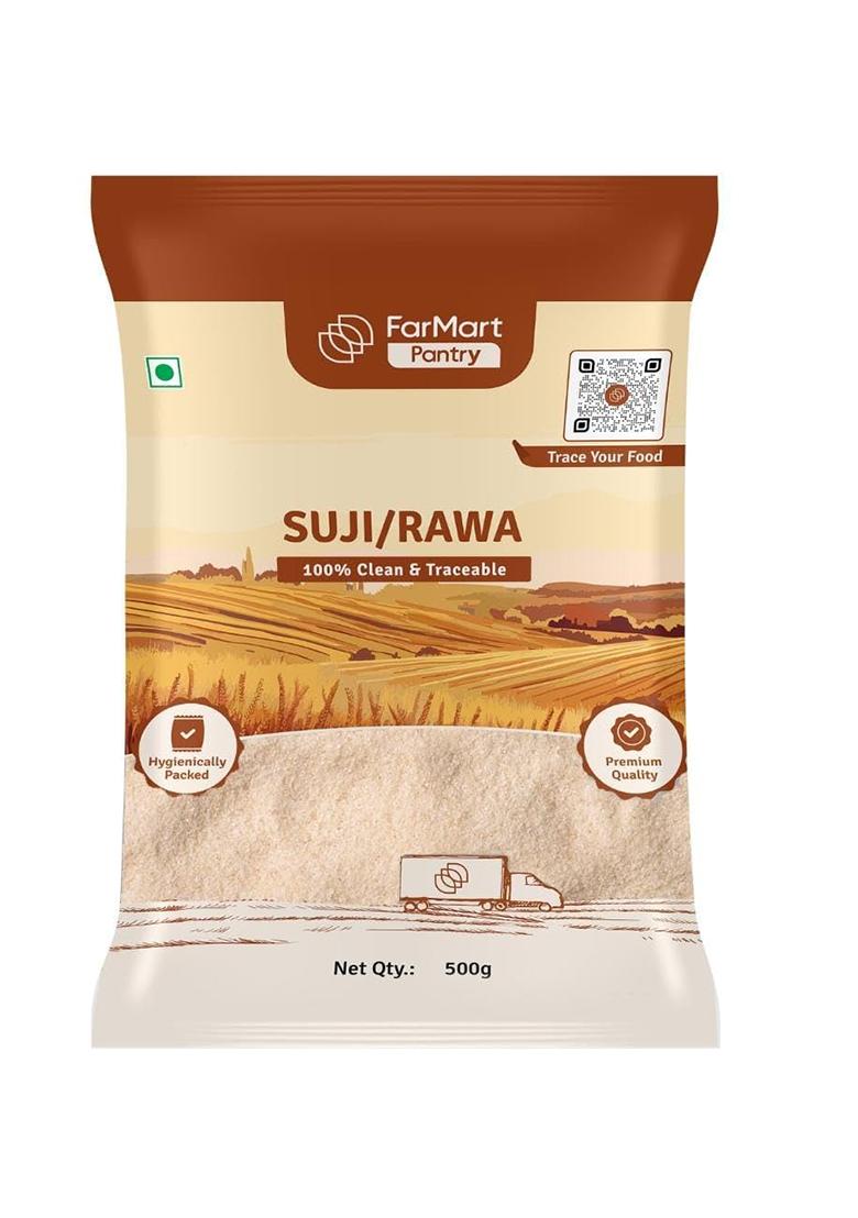 Farmart Pantry Suji/Rawa (500 G) | Rich In Protein & Fibre | 100% Pure & Natural