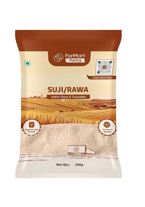 Farmart Pantry Suji/Rawa (500 G) | Rich In Protein & Fibre | 100% Pure & Natural