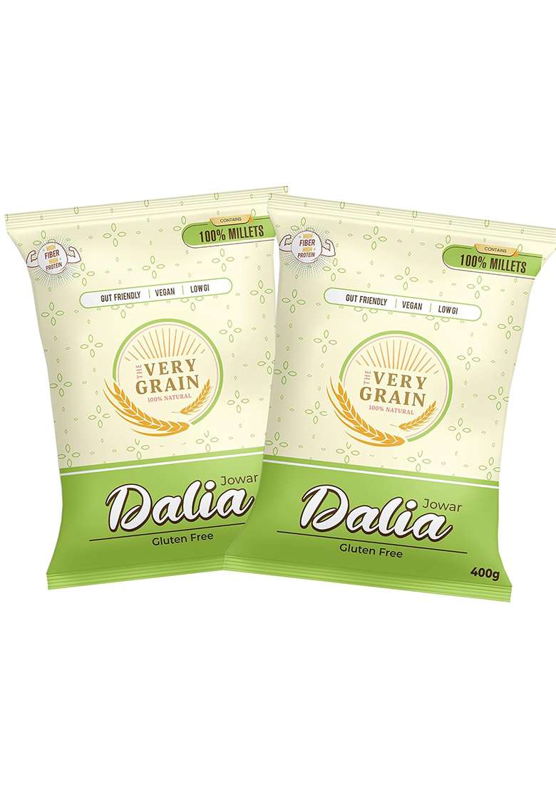The Very Grain Mix Millet Jowar Dalia Low Gi Sorghum Daliya | Gluten Free, Easy To Digest, Gut Morning Breakfast | Quick And Instant Meal Rich In Fiber, Healthy Diet - Pack Of 2(400 Grams Each) - Indya