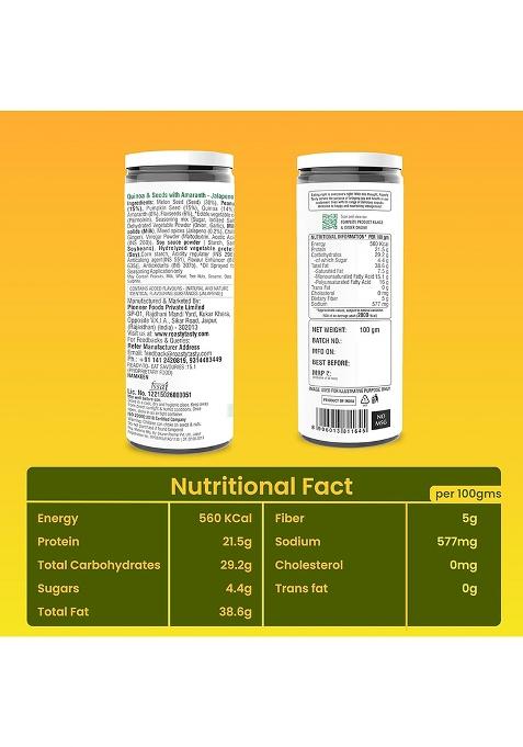 Roasty Tasty Roasted Quinoa Seeds With Amaranth Jalapeno Flavour Super Snack Diet Food For Weight Loss Quinoa Puffs Snack Combo Pack Offer Pack Of 2-200Gm (100Gm Each)