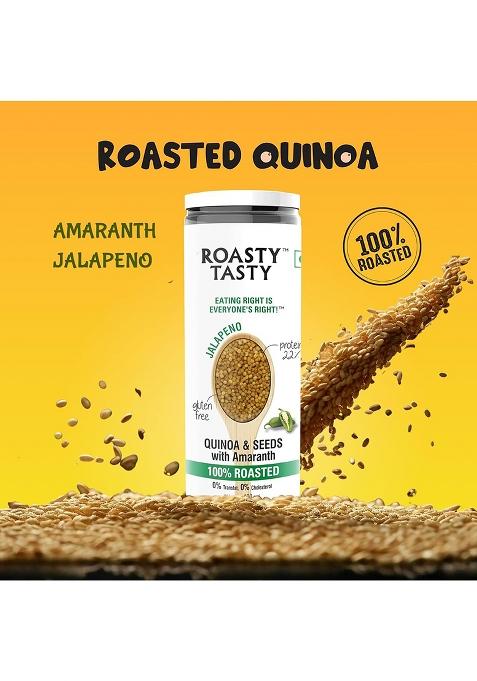 Roasty Tasty Roasted Quinoa Seeds With Amaranth Jalapeno Flavour Super Snack Diet Food For Weight Loss Quinoa Puffs Snack Combo Pack Offer Pack Of 2-200Gm (100Gm Each)