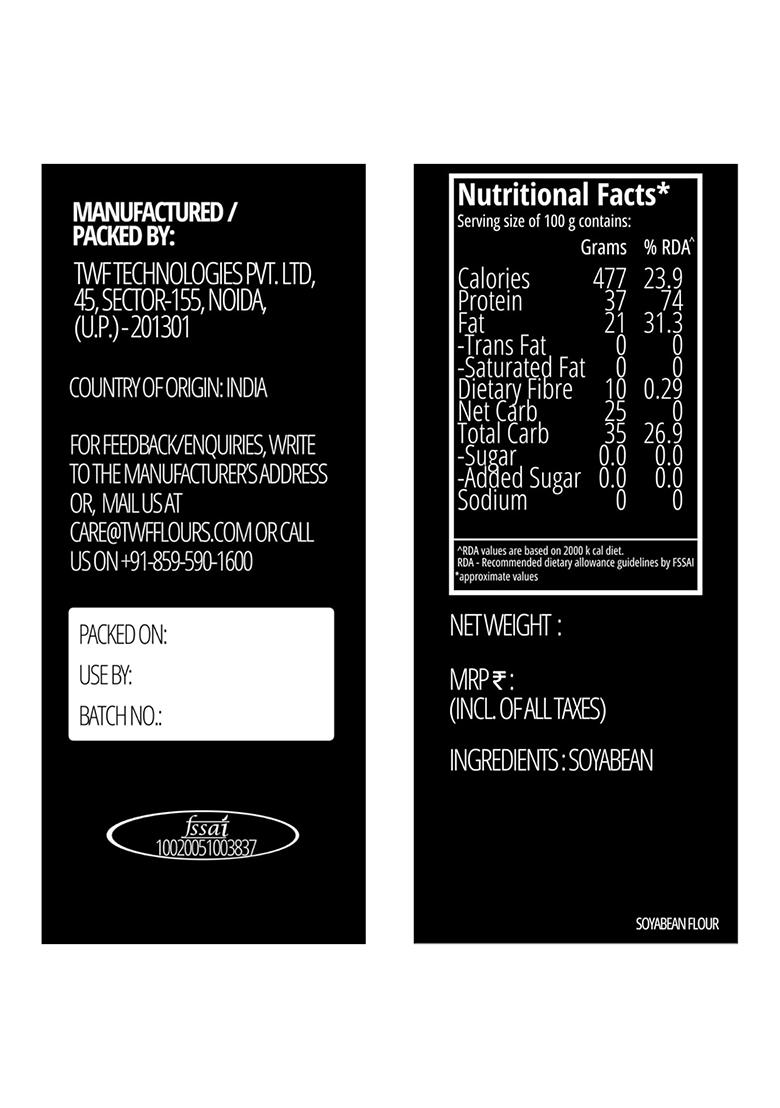Twf Virgin Soyabean Flour | 1Kg | 100% Natural & Gluten-Free | Virgin Whole Soybeans | High Plant Protein (37G/100G) | Rich In Iron, Calcium & Fiber | Perfect For Baking, Cooking & Protein Shakes | Supports Muscle Strength & Everyday Nutrition