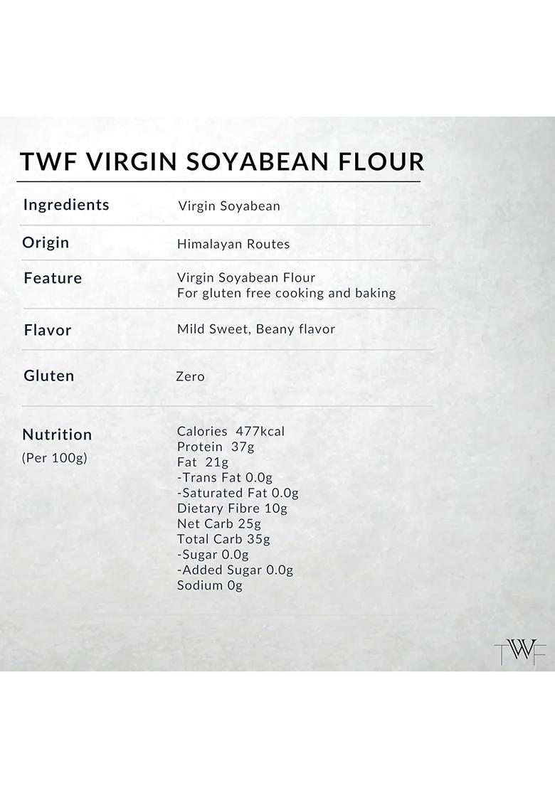 Twf Virgin Soyabean Flour | 1Kg | 100% Natural & Gluten-Free | Virgin Whole Soybeans | High Plant Protein (37G/100G) | Rich In Iron, Calcium & Fiber | Perfect For Baking, Cooking & Protein Shakes | Supports Muscle Strength & Everyday Nutrition