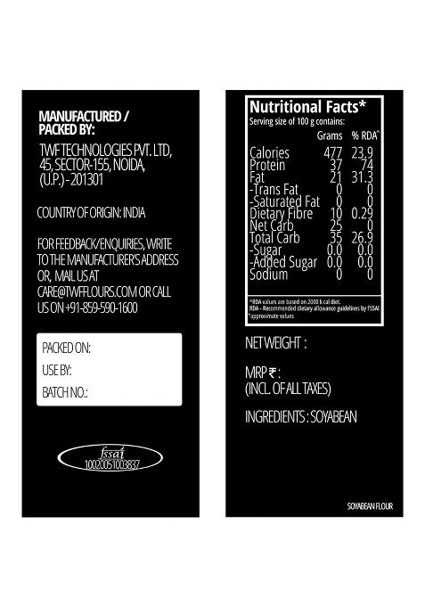 Twf Virgin Soyabean Flour | 1Kg | 100% Natural & Gluten-Free | Virgin Whole Soybeans | High Plant Protein (37G/100G) | Rich In Iron, Calcium & Fiber | Perfect For Baking, Cooking & Protein Shakes | Supports Muscle Strength & Everyday Nutrition