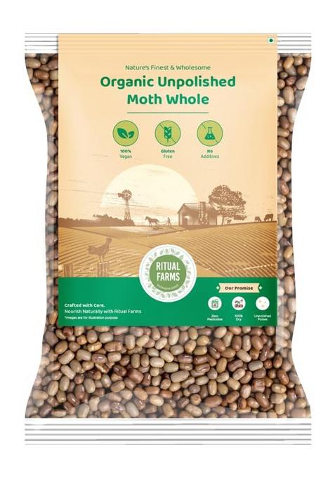 Ritual Farms Natural Unpolished Moth Whole | Naturally Rich Source Of Protein | Matki Indian Pulses For Cooking And Daily Use | Ideal For Preparing Indian Vegetarian Dishes (500Gm)