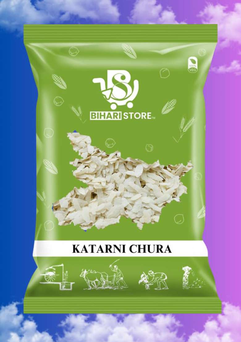 Bihari Store Mithila Foods Bhagalpuri Katarni Chura | Flattened Rice, Katarni Rice | Soft, Fragrant Poha For Dahi-Chura & Healthy Meals (500Gm) - Indya