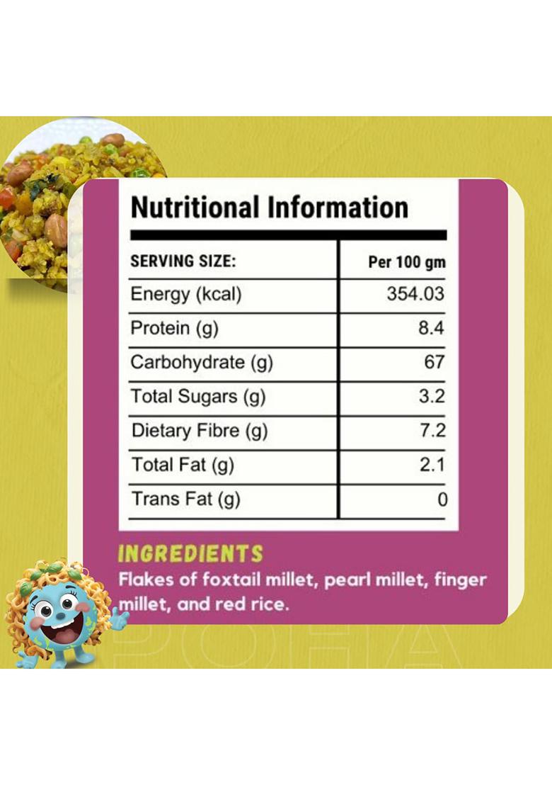 Millieartth Multi Grain Millet Poha | Gluten Free Breakfast | High-Protein, Fiber-Rich & Antioxidant-Packed | Healthy Low-Glycemic Alternative To White Rice Poha | Easy To Cook | 300G (Pack Of 2)