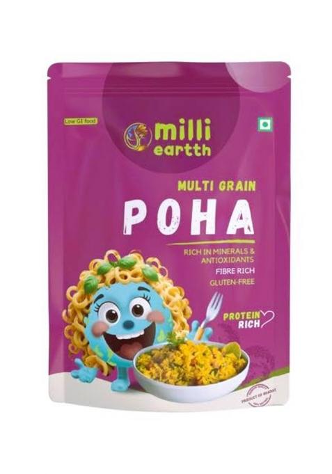 Millieartth Multi Grain Millet Poha | Gluten Free Breakfast | High-Protein, Fiber-Rich & Antioxidant-Packed | Healthy Low-Glycemic Alternative To White Rice Poha | Easy To Cook | 300G (Pack Of 2)