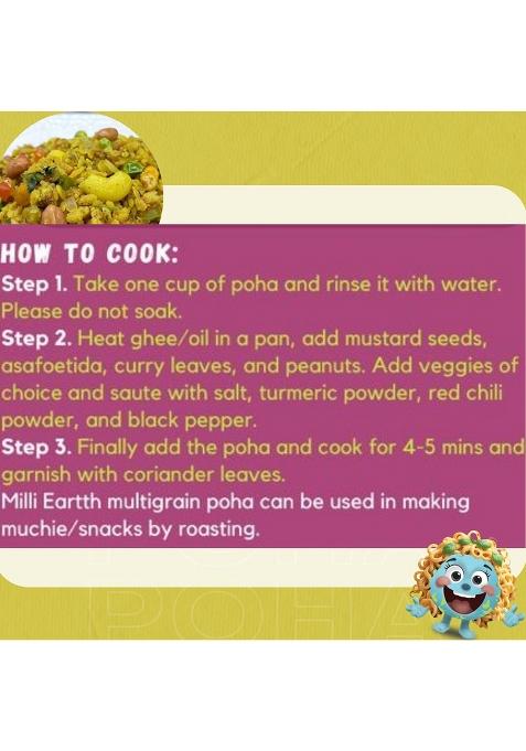 Millieartth Multi Grain Millet Poha | Gluten Free Breakfast | High-Protein, Fiber-Rich & Antioxidant-Packed | Healthy Low-Glycemic Alternative To White Rice Poha | Easy To Cook | 300G (Pack Of 2)