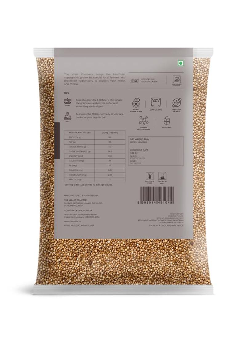 The Millet Company Unpolished Millet Combo Foxtail, Barnyard, Kodo And Little Millet, Combo Pack Of 4 [500G X 4], Natural Farm Grown