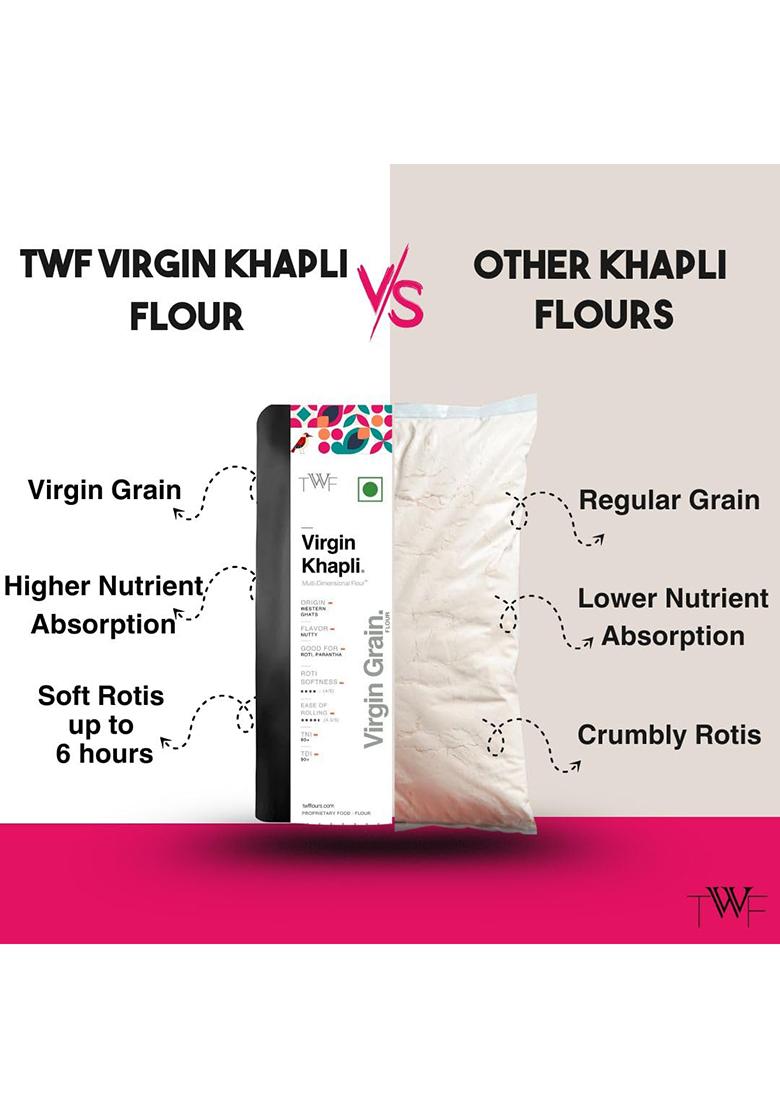 Twf Virgin Khapli Wheat Flour | 2 Kg | Stone Ground | Emmer Atta | Diabetic-Friendly | High Fiber & Protein | No Blending