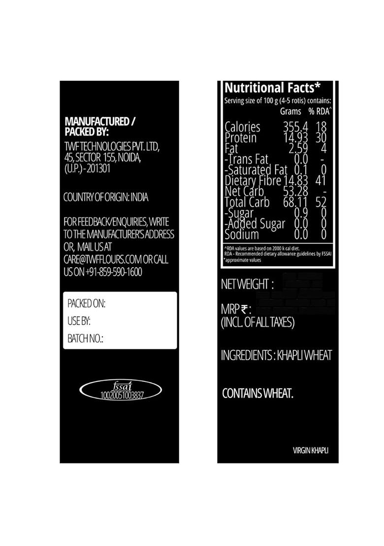 Twf Virgin Khapli Wheat Flour | 2 Kg | Stone Ground | Emmer Atta | Diabetic-Friendly | High Fiber & Protein | No Blending