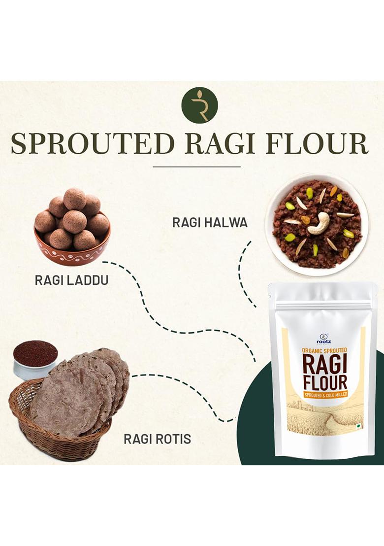 Sprouted Ragi Flour 900G | Stone-Ground & Nutrient-Rich | Nachni Satva | High In Calcium & Iron | Ideal For Porridge, Rotis & Baking |