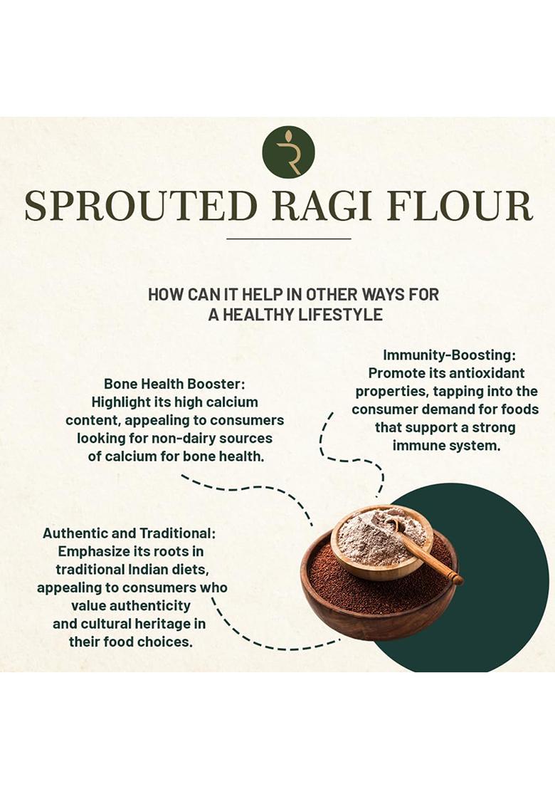 Sprouted Ragi Flour 900G | Stone-Ground & Nutrient-Rich | Nachni Satva | High In Calcium & Iron | Ideal For Porridge, Rotis & Baking |