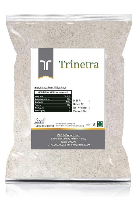Trinetra Bajra Atta (Pearl Millet Flour) | Stone-Ground And Naturally Gluten-Free | 1Kg