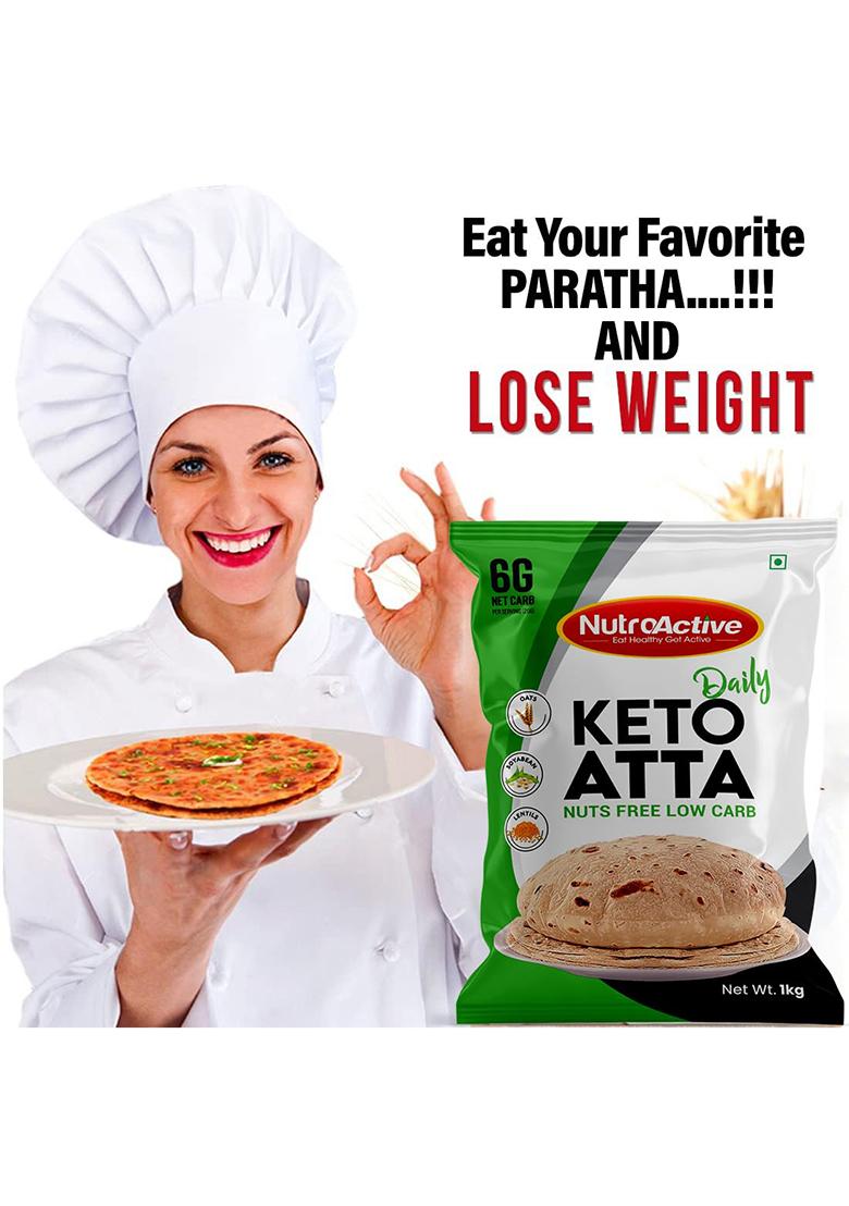 Nutroactive Keto Atta Daily | Nuts Free Low Carb | Weight Loss Atta For Keto Diet