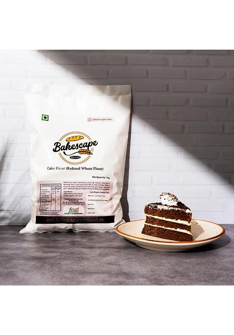 Bakescape Premium Cake Flour (1 Kg) | Unbleached, Low Protein | Perfect For Waffles, Cinnamon Rolls & Fluffy Cakes