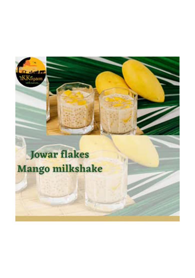 Ikkiyam Jowar Flakes (Poha) | 100% Organic And Premium Cholam (Sorghum) Whole Grain Flakes | High Fiber, Gluten-Free Millet Poha Breakfast Cereal | Best For Weight Loss And Healthy Living | 250G Pack