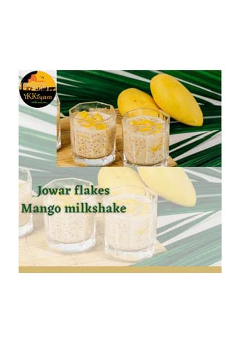 Ikkiyam Jowar Flakes (Poha) | 100% Organic And Premium Cholam (Sorghum) Whole Grain Flakes | High Fiber, Gluten-Free Millet Poha Breakfast Cereal | Best For Weight Loss And Healthy Living | 250G Pack