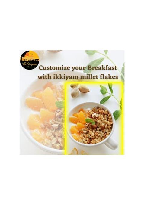 Ikkiyam Jowar Flakes (Poha) | 100% Organic And Premium Cholam (Sorghum) Whole Grain Flakes | High Fiber, Gluten-Free Millet Poha Breakfast Cereal | Best For Weight Loss And Healthy Living | 250G Pack