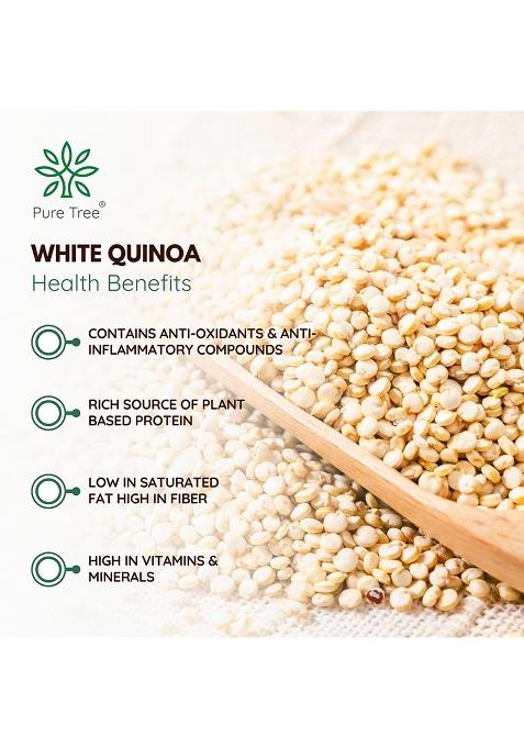 Pure Tree Certified Organic Quinoa Seeds | 850 G | Cereal For Breakfast White Quinoa | Kinova Seeds | Kinoa Rice High Protein Weight Diet Food For Weight Loss