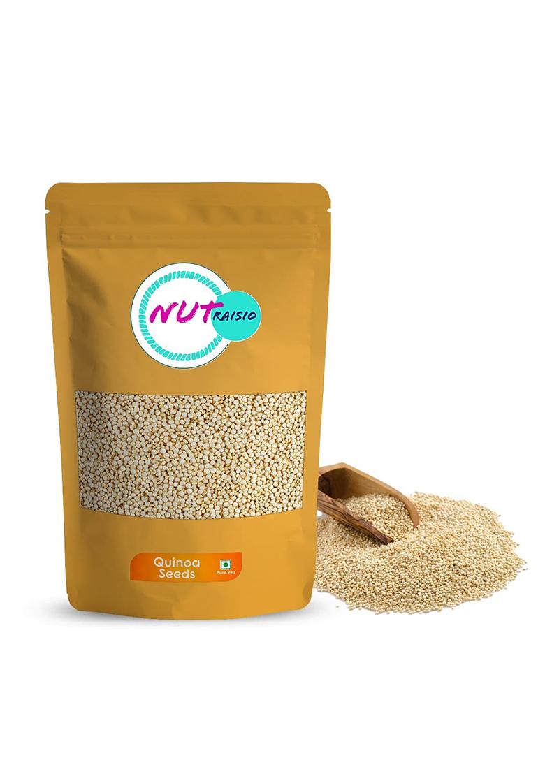 Nutraisio Premium White Quinoa Seeds 1Kg | Gluten-Free | Saponin Free | High Protein & Fiber | Diet Food For Weight Loss | Certified Grain | 100% Wholegrain Breakfast Cereal For Weight Management