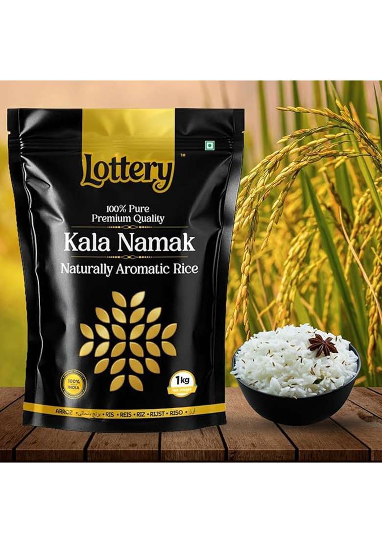 Lottery Rice 1Kg | Naturally Fragrant Whole Grain Indian Rice | Healthy & Nutrient-Rich Ancient Variety (Kala Namak Rice) - Indya
