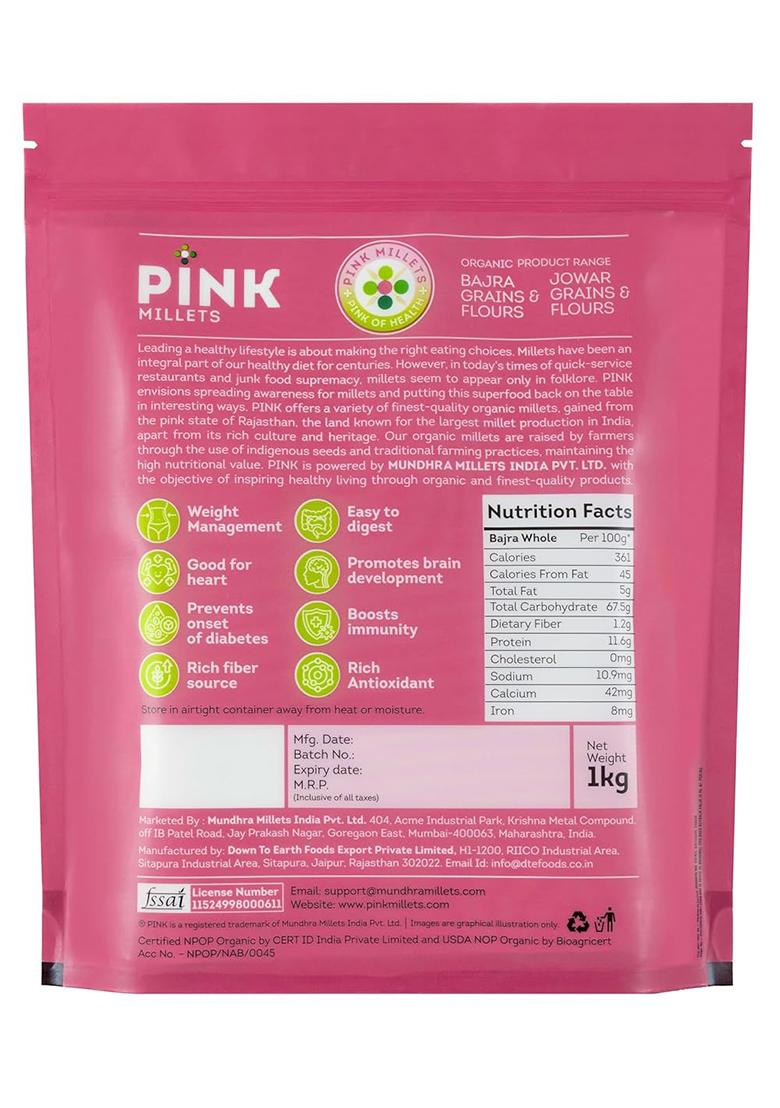 Pink Millets Certified Organic Whole Bajra