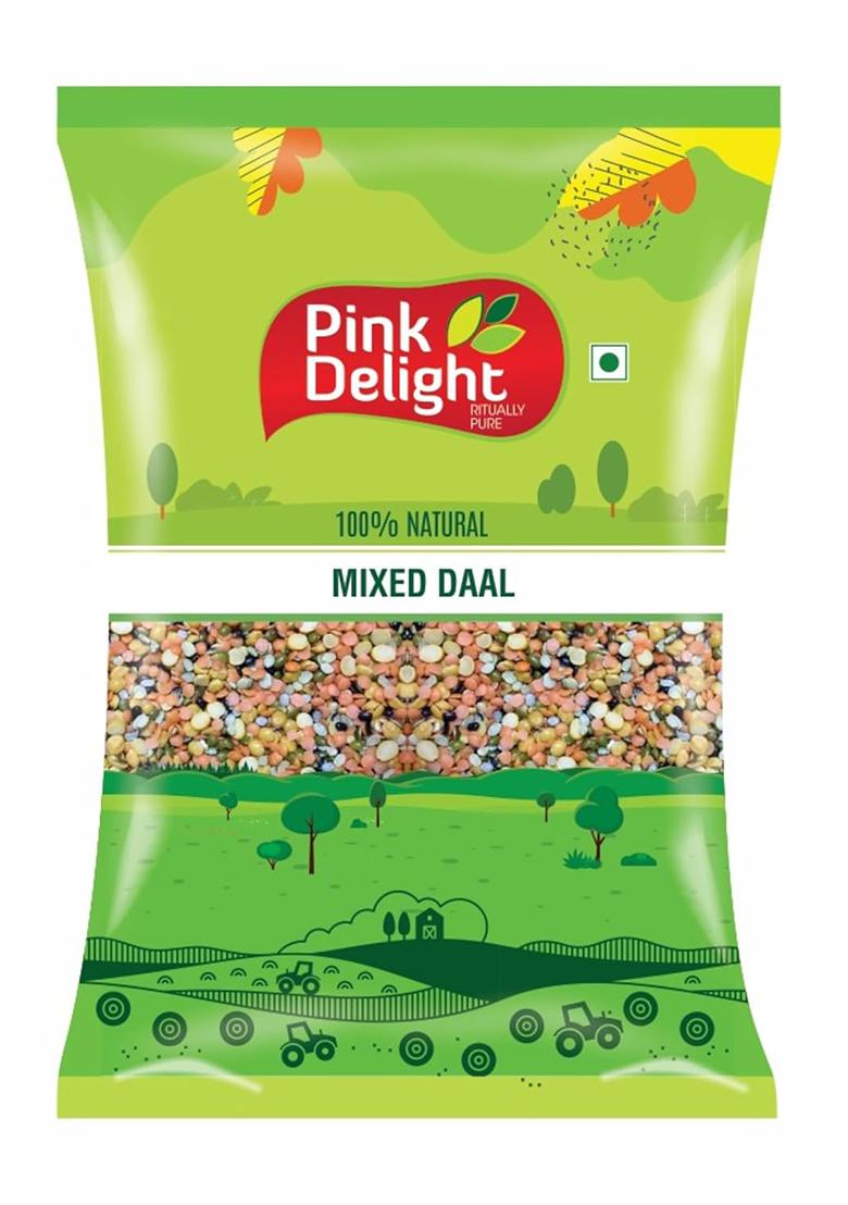 Pink Delight Premium Mixed Daal | Split | Washed | 100% Dry And Unpolished | Gluten Free | 500 Gm Pack
