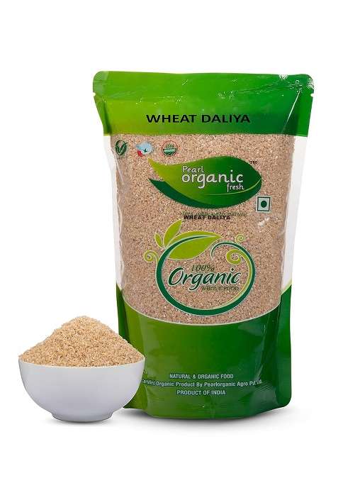 Pearl Organic Fresh Organic Wheat Dalia/Daliya (Broken Wheat/Gehu Daliya) – High-Fiber & Protein-Rich Cereal | Easy To Digest, No Preservatives | Ideal For Upma, Khichdi, Porridge & Healthy Breakfast (1 Kg)