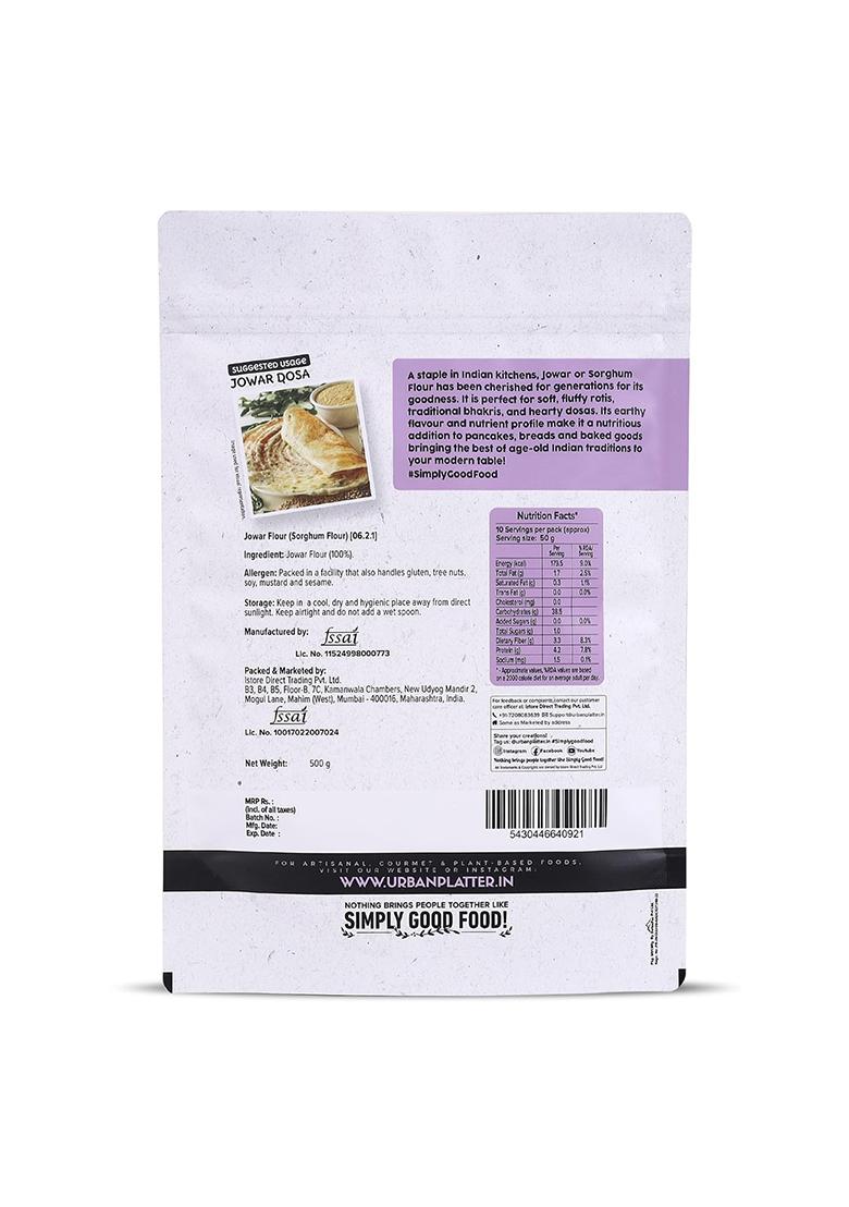 Urban Platter Jowar Flour, 500G (Sorghum Flour | Ancient Supergrain | Rich In Fibre, Iron & Protein)