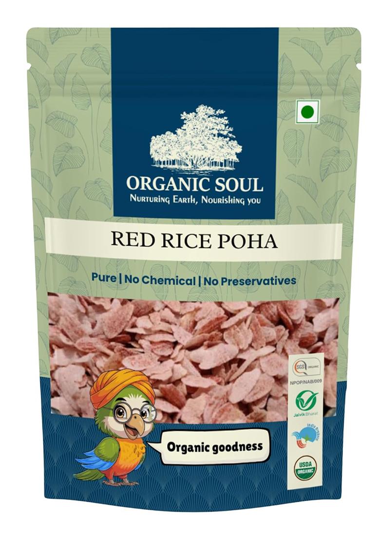 Organic Red Poha 600 Gm | Flattened Red Rice | Atukulu | Chiwda | Aval | Atukulu | Avalakki, 100% Organic Poha 600Gram /Npop Certified I Organic Certified