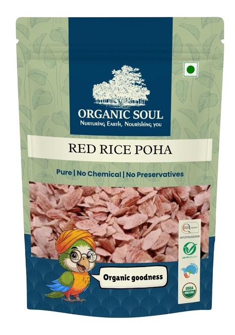 Organic Red Poha 600 Gm | Flattened Red Rice | Atukulu | Chiwda | Aval | Atukulu | Avalakki, 100% Organic Poha 600Gram /Npop Certified I Organic Certified