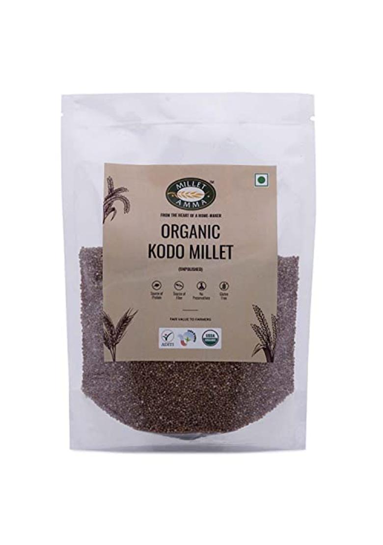 Millet Amma Unpolished Certified Organic Kodo Millet Grains | 1 Kg Pack | (Arikelu | Hark | Varigu | Kodra | Varagu) | Rich In Fibre Than Rice And High Protein
