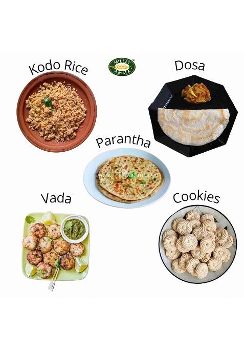 Millet Amma Unpolished Certified Organic Kodo Millet Grains | 1 Kg Pack | (Arikelu | Hark | Varigu | Kodra | Varagu) | Rich In Fibre Than Rice And High Protein