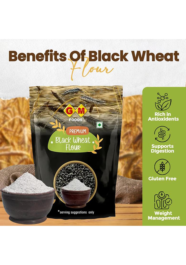 Black Wheat Flour 1Kg | Rich In Antioxidants & Dietary Fiber | Stone-Ground Whole Grain Atta | Healthy Multigrain Alternative For Everyday Cooking | Ideal For Healthy Rotis & Baking | Natural Atta