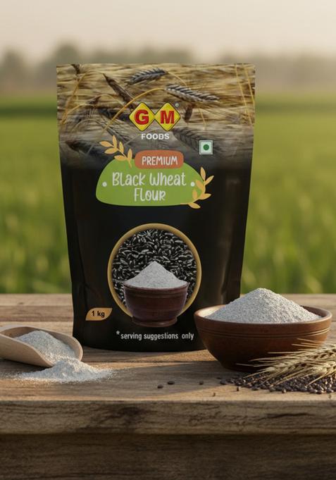 Black Wheat Flour 1Kg | Rich In Antioxidants & Dietary Fiber | Stone-Ground Whole Grain Atta | Healthy Multigrain Alternative For Everyday Cooking | Ideal For Healthy Rotis & Baking | Natural Atta