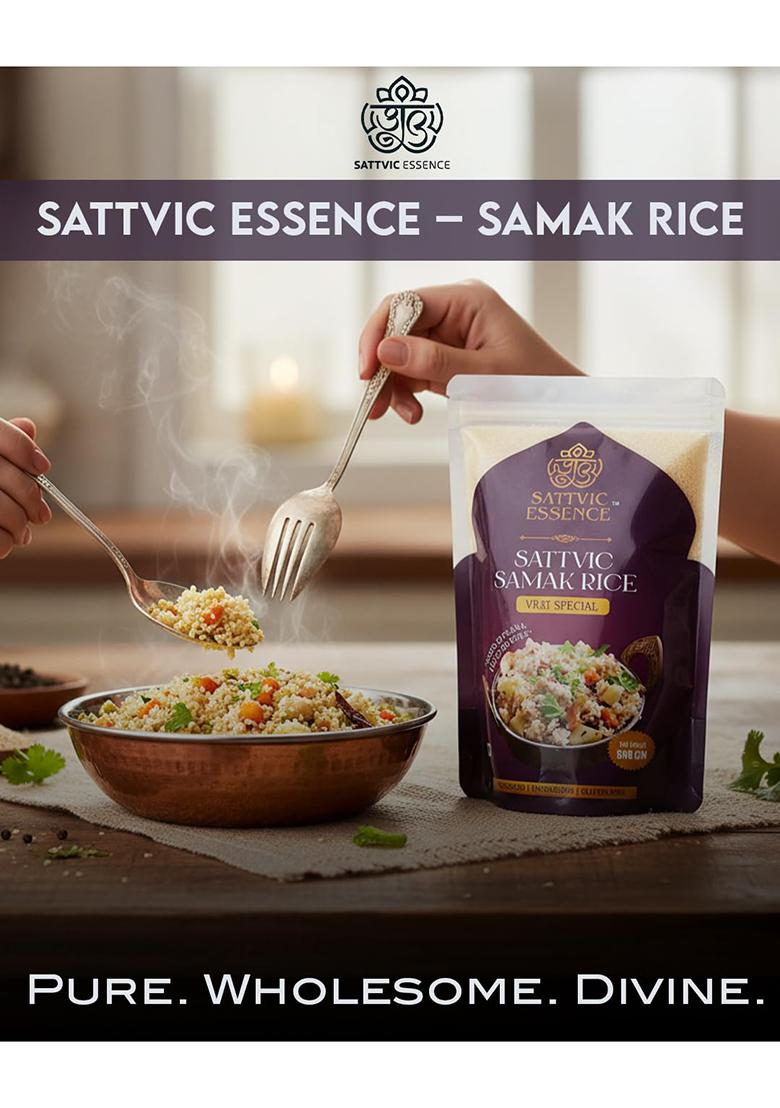 Sattvic Essence Samak Rice 500G | Vrat Special | Handpicked, Unpolished, Gluten-Free, Natural Barnyard Millet Rice For Fasting & Everyday Cooking