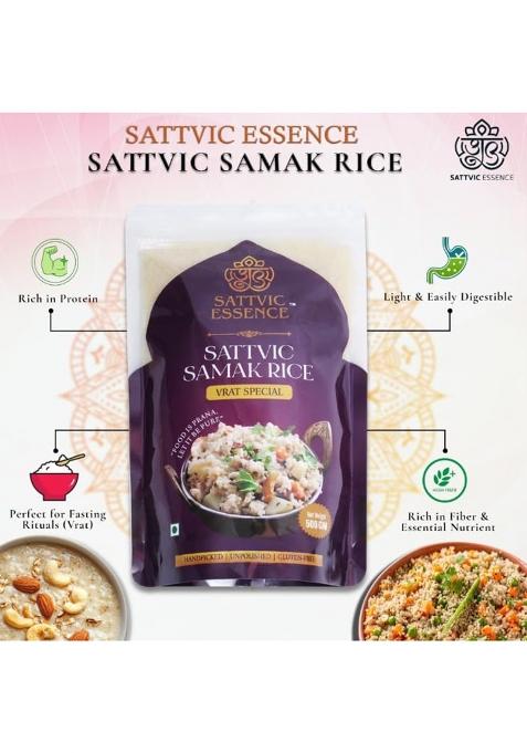 Sattvic Essence Samak Rice 500G | Vrat Special | Handpicked, Unpolished, Gluten-Free, Natural Barnyard Millet Rice For Fasting & Everyday Cooking