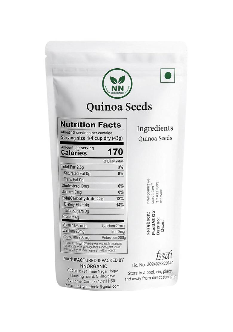 Quinoa Seeds | 100% Natural, Gluten-Free, Protein & Fiber Rich | Superfood For Weight Loss, Diabetic-Friendly | Nnorganic Premium White Qunioa