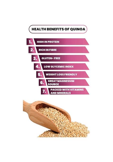 Quinoa Seeds | 100% Natural, Gluten-Free, Protein & Fiber Rich | Superfood For Weight Loss, Diabetic-Friendly | Nnorganic Premium White Qunioa