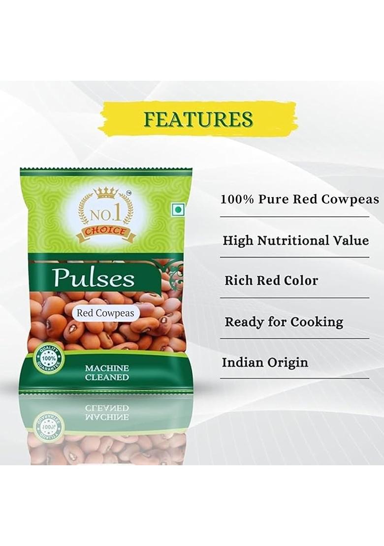 No.1 Choice Red Cowpeas (Lobia) 500Gm | 100% Natural Pulses | High Protein, Fiber-Rich, Diabetic-Friendly Superfood | Ideal For Curries, Chana Masala & Salads